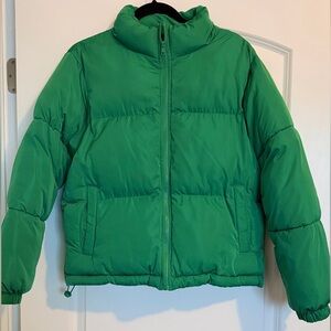 Forever 21 Vibrant Green Kids Puffer Jacket